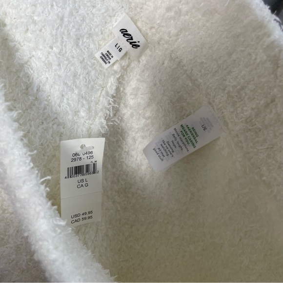 Aerie Soft Fuzzy Stretchy Cosy White Lounge Pants size L - Picture 7 of 8